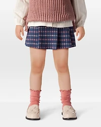 Toddler Girl Plaid Knit Skort - Navy