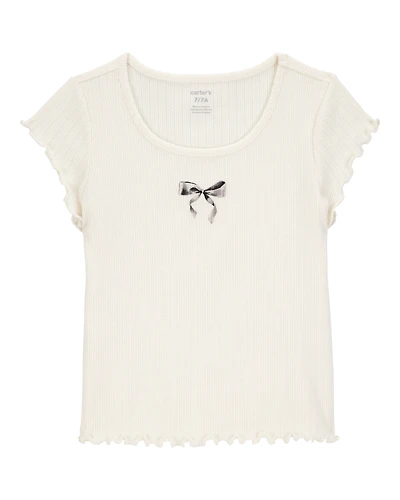 Kid Bow Pointelle Baby Tee