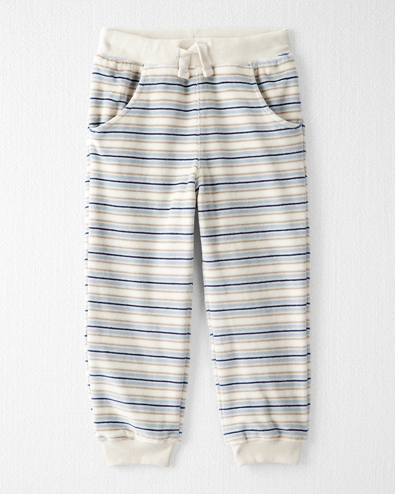 Toddler 2-Piece Organic Cotton Velour Set Stripes