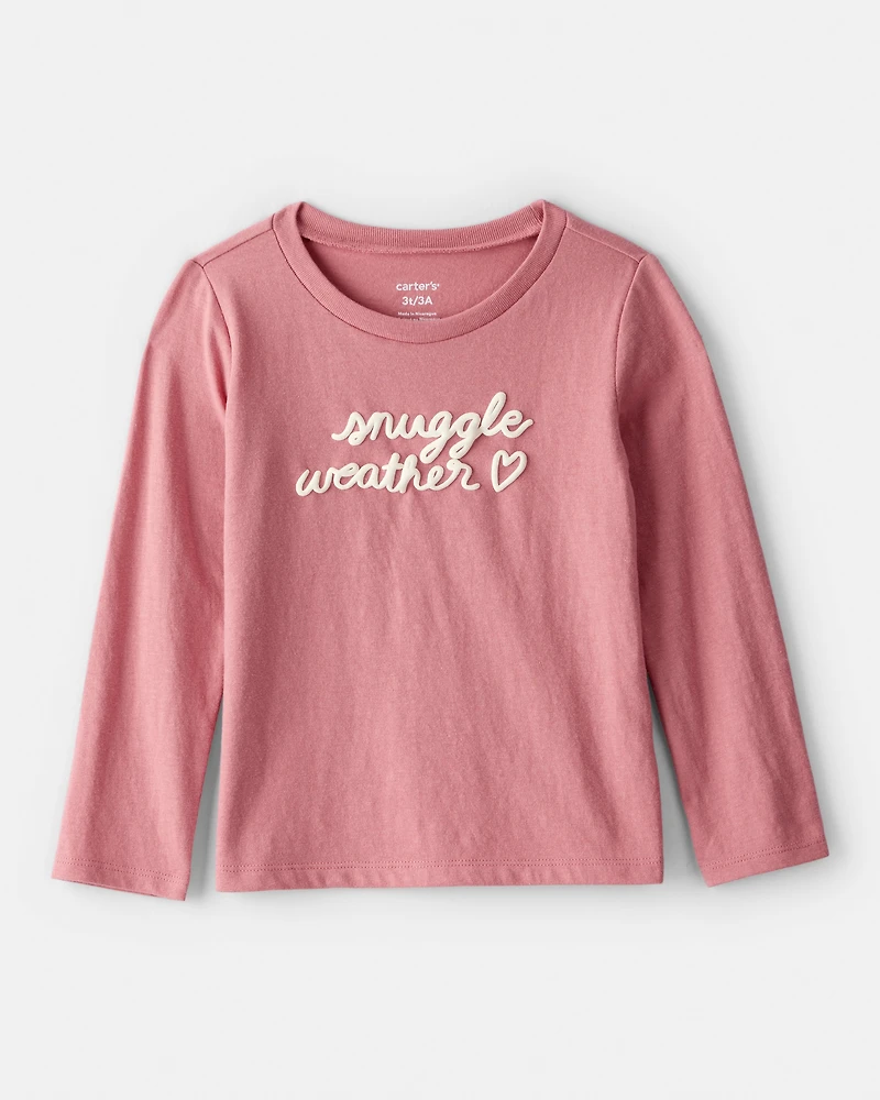 Toddler Girl Snuggle Weather Long-Sleeve Graphic Tee - Pink