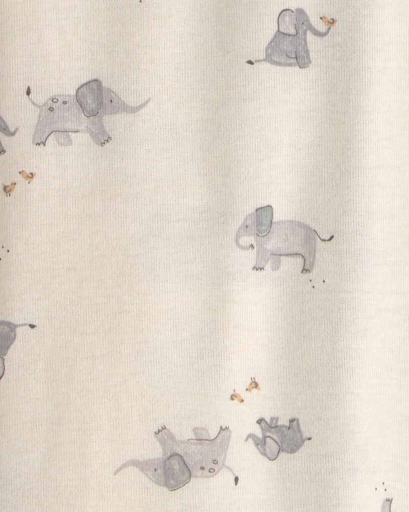 Baby 2-Pack Elephant Night Gown - Ivory/Grey