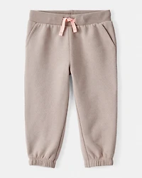 Baby Girl Cotton Joggers - Brown