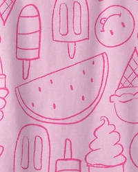 Girls Summer Treats Short-Sleeve Top - Pink