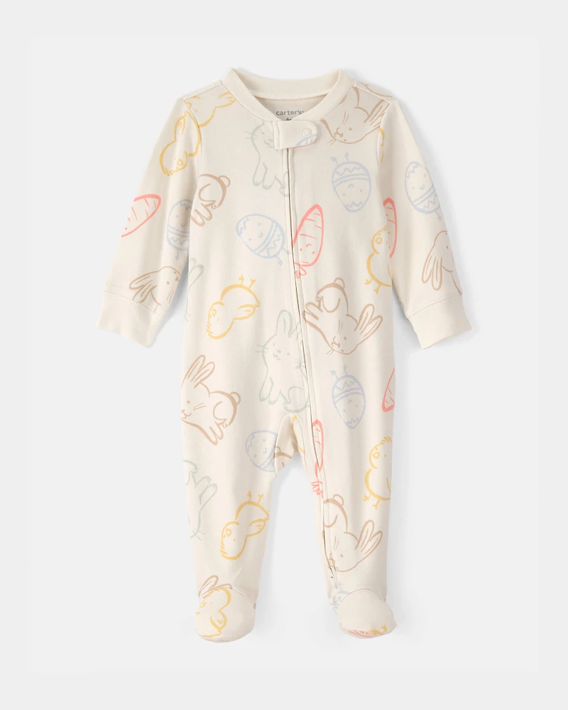 Baby Easter 100% Cotton Sleeper - Cream