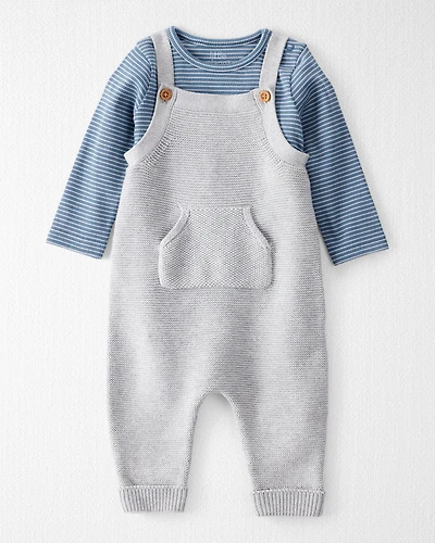 Baby Boy 2-Piece Organic Cotton Overall Set - Blue