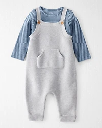Baby Boy 2-Piece Organic Cotton Overall Set - Blue
