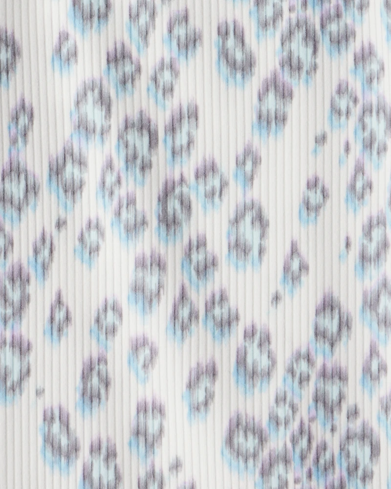Girls Cheetah Active Rib Long-Sleeve Top