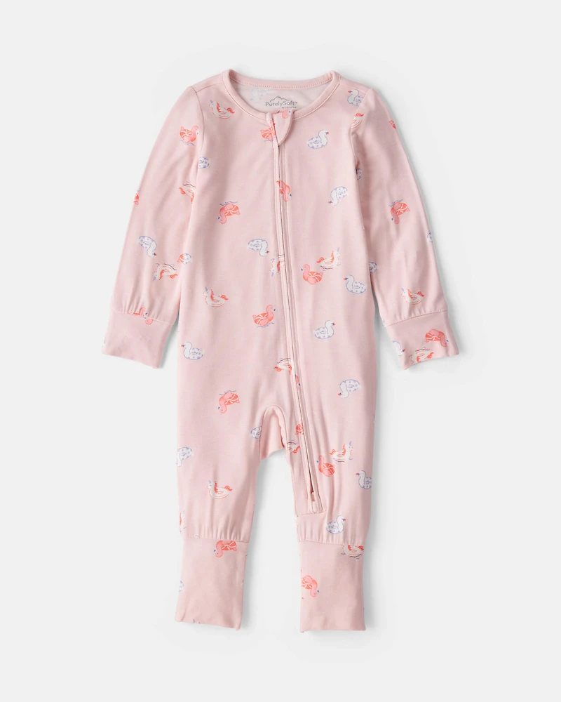 Baby Girl Flamingo PurelySoft™ Snug Fit Sleeper - Pink