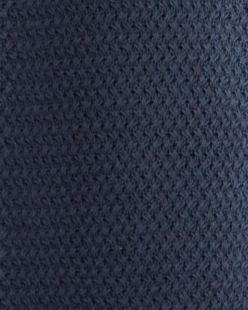 Toddler Organic Cotton Crotchet Knit Polo Shirt