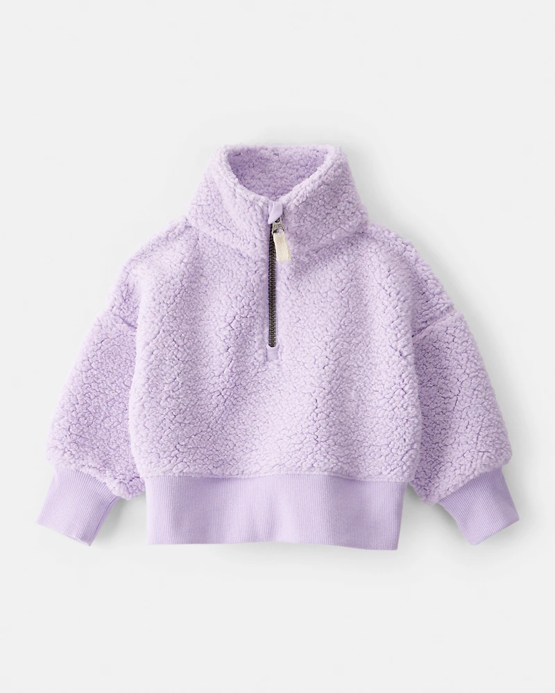 Baby Girl DayDream Fleece Quarter-Zip Pullover Sweatshirt - Purple