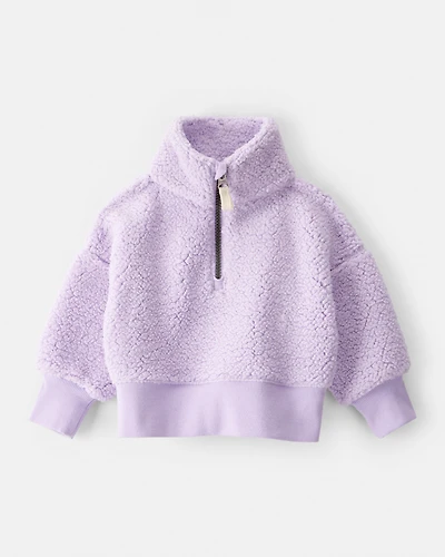 Baby Girl DayDream Fleece Quarter-Zip Pullover Sweatshirt - Purple