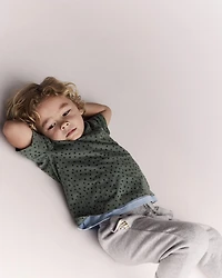 Toddler Relaxed Tee Dot Print - Olive