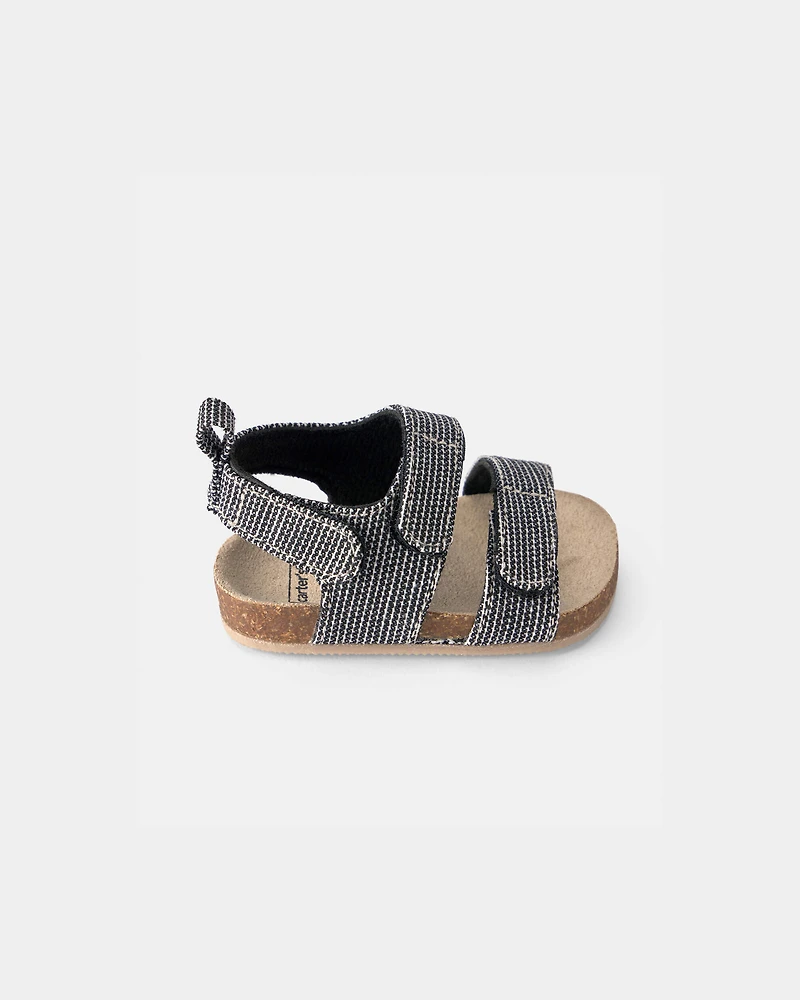 Baby Boy Striped Sandals - Black