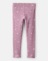 Toddler Girl Quilted Quarter-Zip & Floral Legging Set - Purple