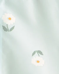 Baby Girl Flowers Rain Jacket -Blue