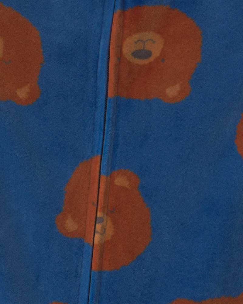 Toddler Boy 1-Piece Bear DreamPlush Snug Fit Pyjama - Navy Blue