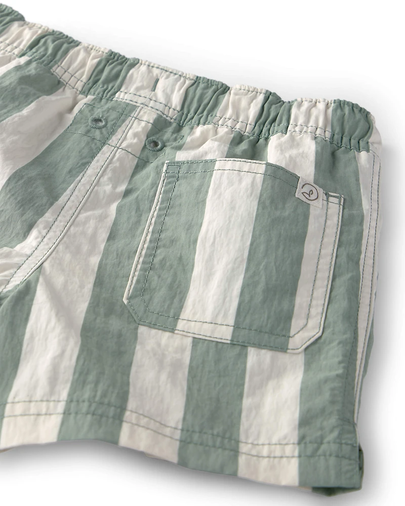 Toddler Boy Recycled Swim Trunks Stripes