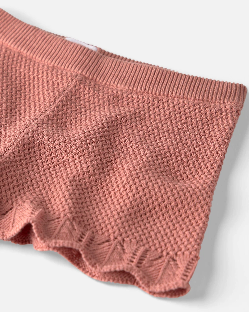 Girls 2-Piece Organic Cotton Knit Top & Short Set