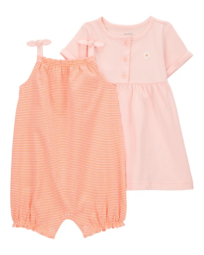 Baby Girl 2-Piece Dress & Romper Set