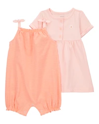 Baby Girl 2-Piece Dress & Romper Set