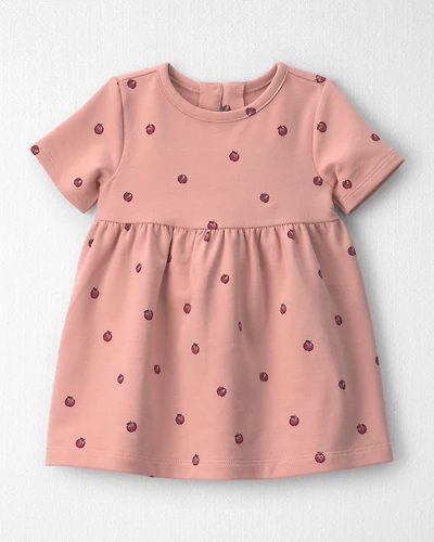 Baby Girl Organic Cotton French Terry Dress Apples