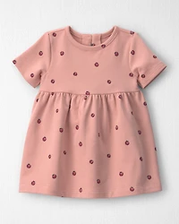 Baby Girl Organic Cotton French Terry Dress Apples