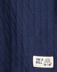 Toddler Boy 2-Piece Hooded Tee & Pant Set - Navy