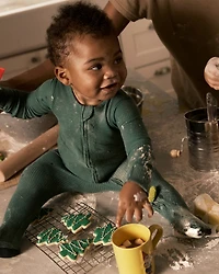 Baby Solid Print PurelySoft Long-Sleeve Sleeper - Green