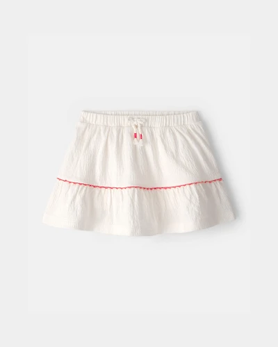 Toddler Girl Crinkle Skort - Ivory