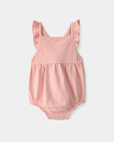 Baby Girl Solid Sleeveless Romper - Pink