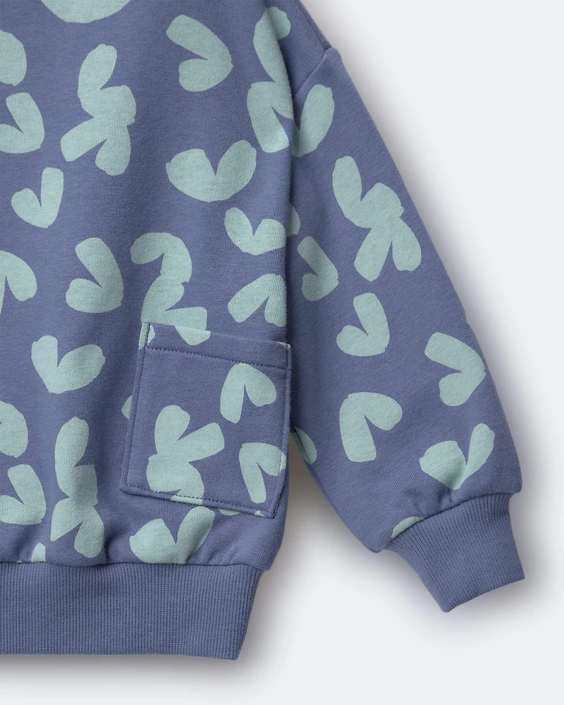 Toddler Otter Sweatshirt™ with Pockets Abstract Print - Slate Blue