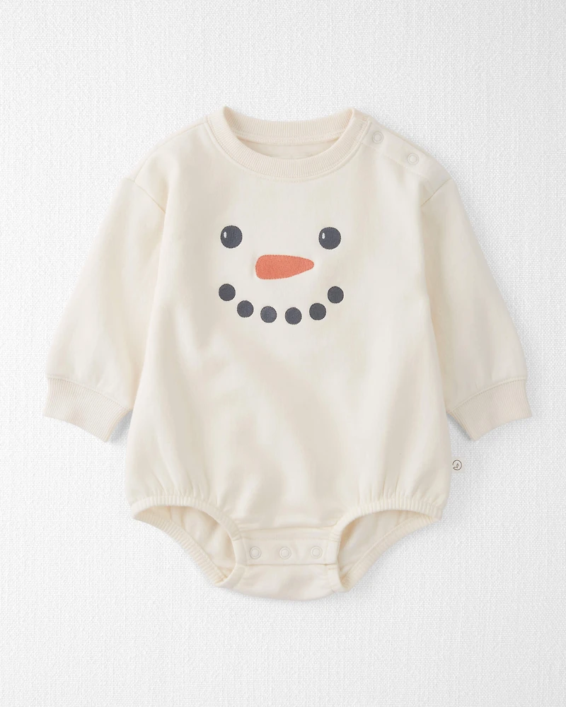 Baby Fleece Long-Sleeve Graphic Bodysuit - White