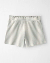 Girls 2-Piece Organic Cotton Waffle Knit Top & Short Set  Stripes
