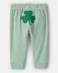 Baby St. Patrick's Day 2-Piece Striped Long-Sleeve Bodysuit & Pant Set - Green/White