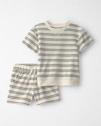 Toddler 2-Piece Terry Top & Short Set Made with Organic Cotton Stripes