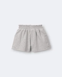 Toddler Girl Fleece Swing Short with Pockets- Heathered Grey