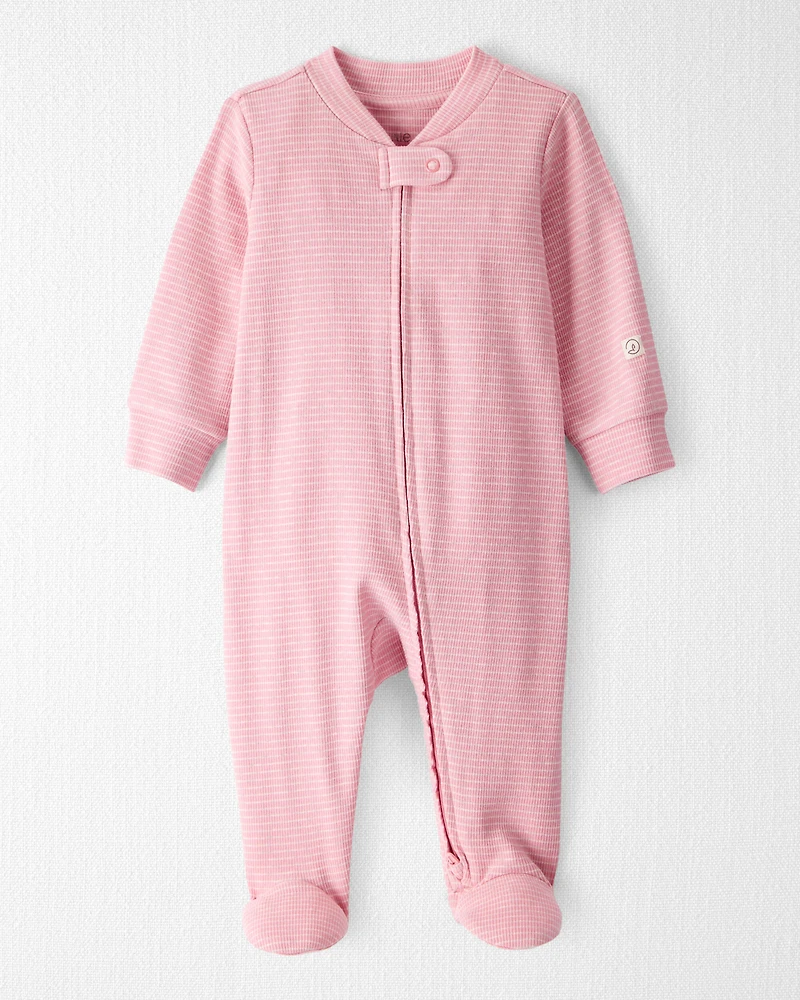 Baby Organic Cotton Sleep & Play Pink Stripes