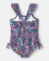 Girls Floral 1-Piece Swimsuit