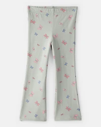 Toddler Girl Butterfly Flare Pull-On Stretch Leggings - Green