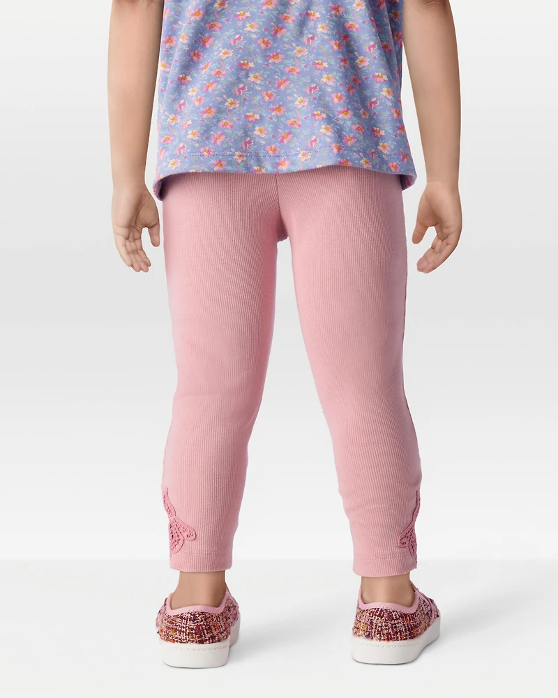 Toddler Lace Detail Ribbed Leggings