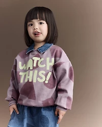 Toddler 'Watch This!' Shapes Dolman-Sleeve Sweatshirt - Mauve