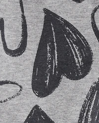 Baby Girl Heart Pull-On Flare Stretch Rib Leggings - Grey