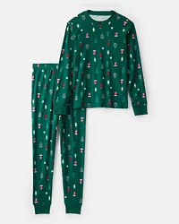 Adult Green Trees 100% Cotton Long-Sleeve Snug Fit
