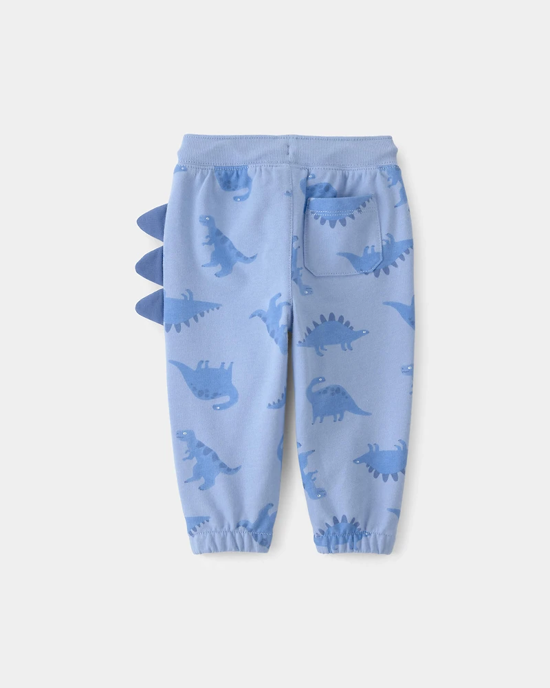 Baby Boy Dinosaur French Terry Joggers - Blue