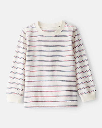 Toddler Boy Striped Long-Sleeve Tee - Cream