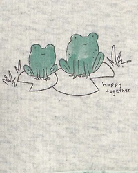 Baby 3-Piece Frog Bodysuit & Pant Set - Green/Grey