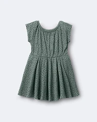 Toddler Girl Avenue Twirl™ Dress Dot Print - Olive