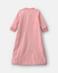 Baby Girl Striped Fleece Loose Fit Wearable Blanket - Pink
