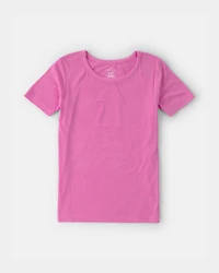 Girls PurelySoft Short-Sleeve Snug Fit 2-Piece Pyjama Set - Pink