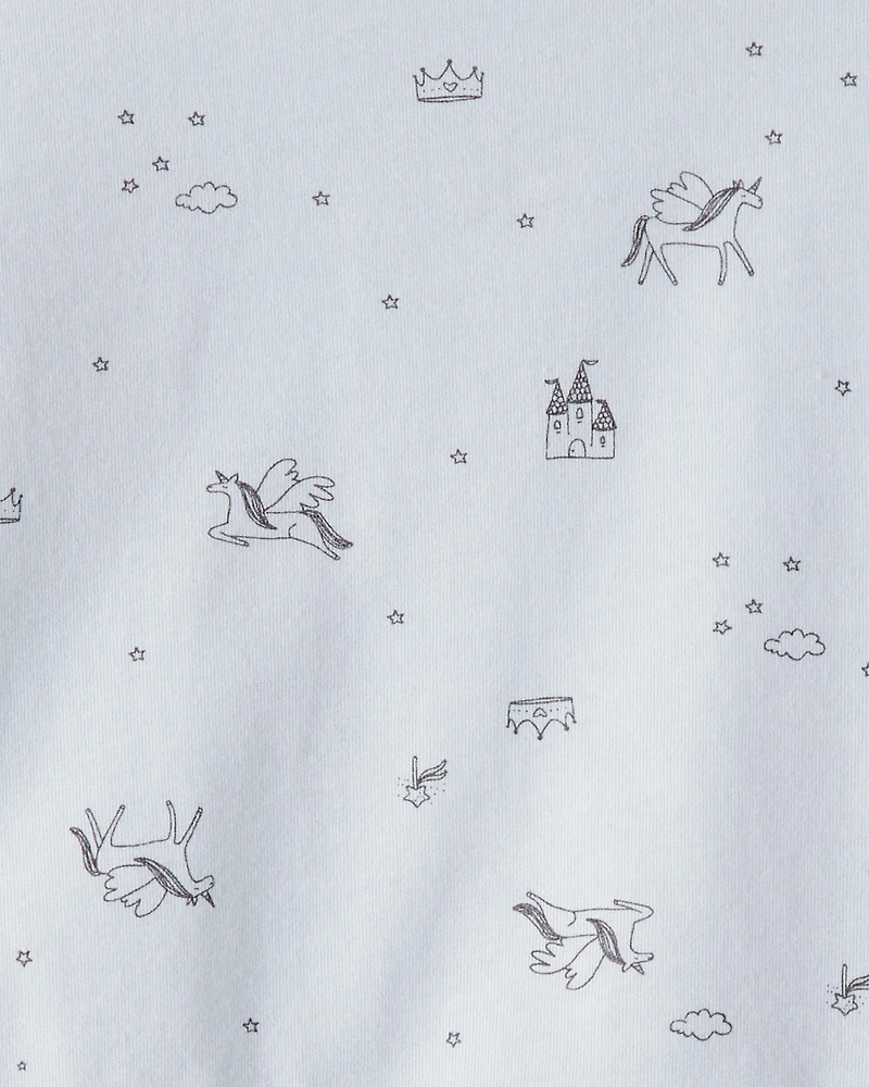 Toddler Girl Unicorn Print Long-Sleeve Top - Blue